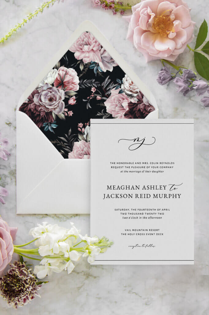 classic black white wedding invitations seventhandanderson