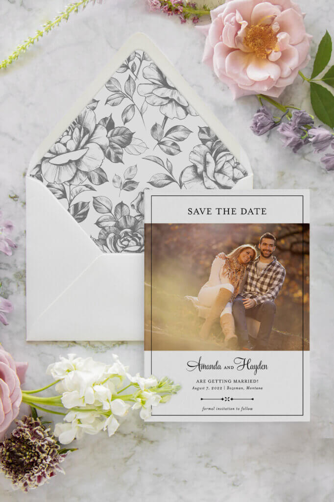 classic modern photo save the date cards seventhandanderson
