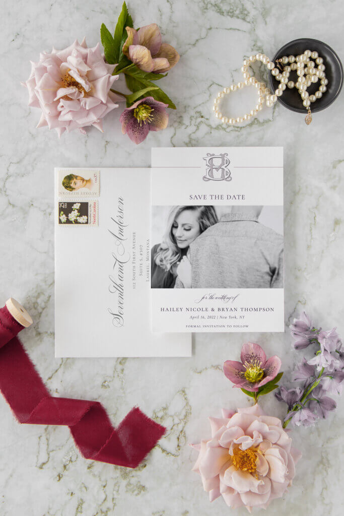 classic timeless monogram photo save the date cards seventhandanderson