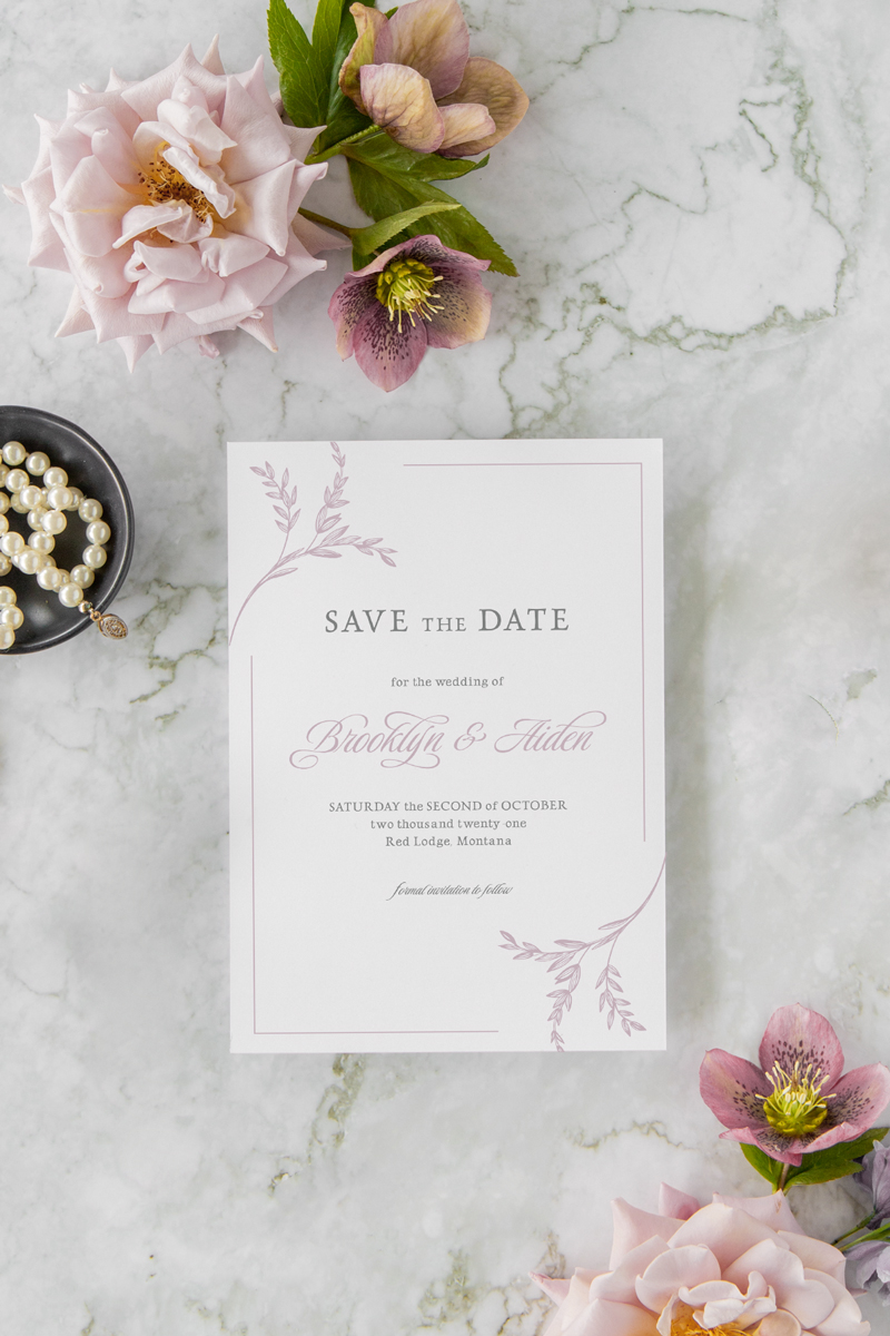 modern boho classic save the date cards