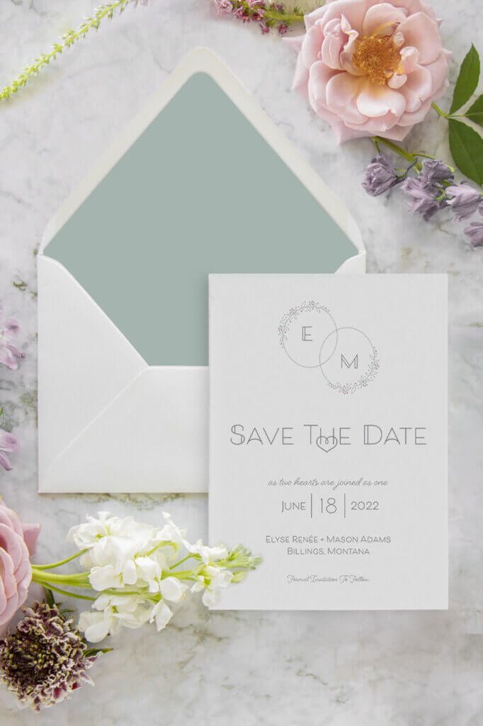 monogram save the date cards wedding watercolor seventhandanderson