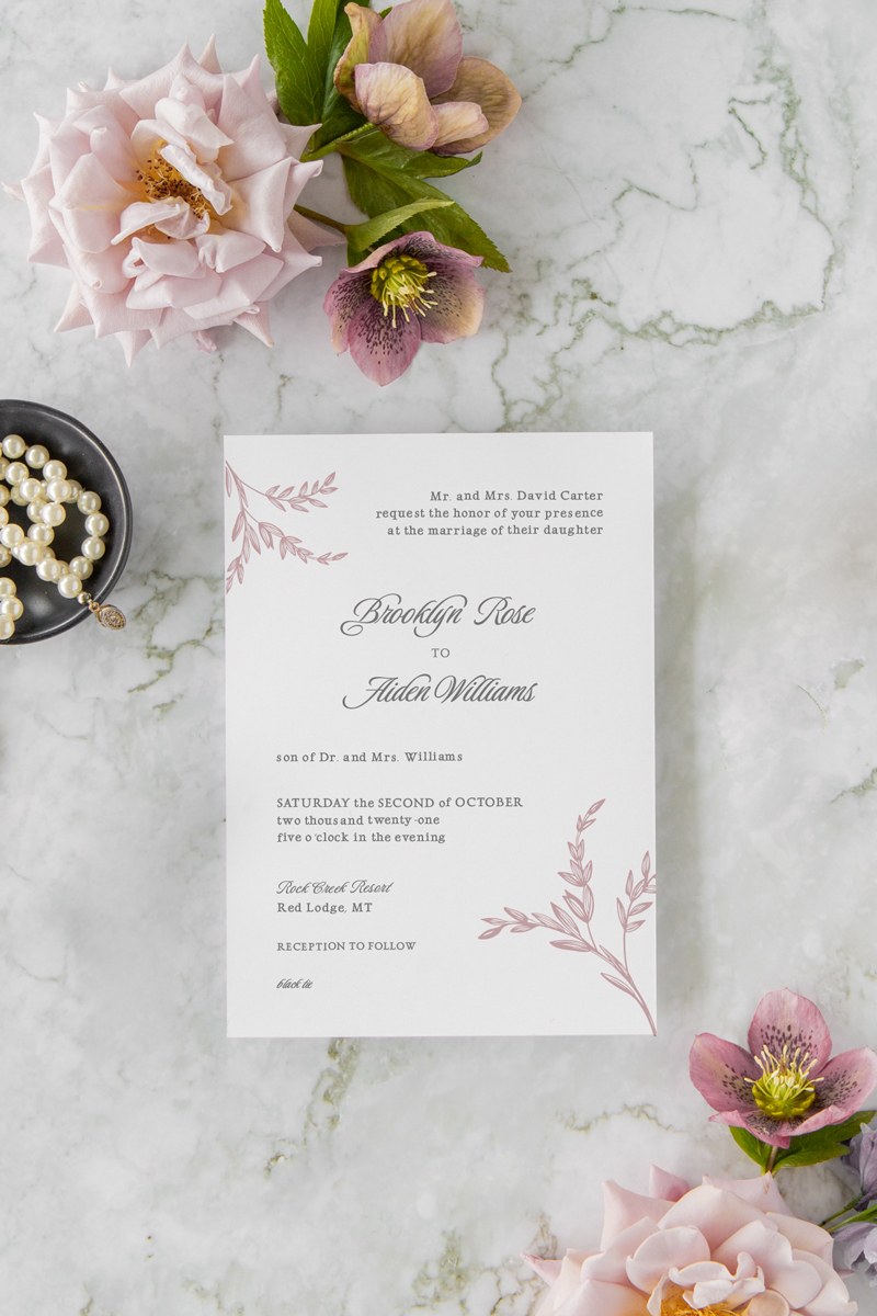 boho floral garden wedding invitation