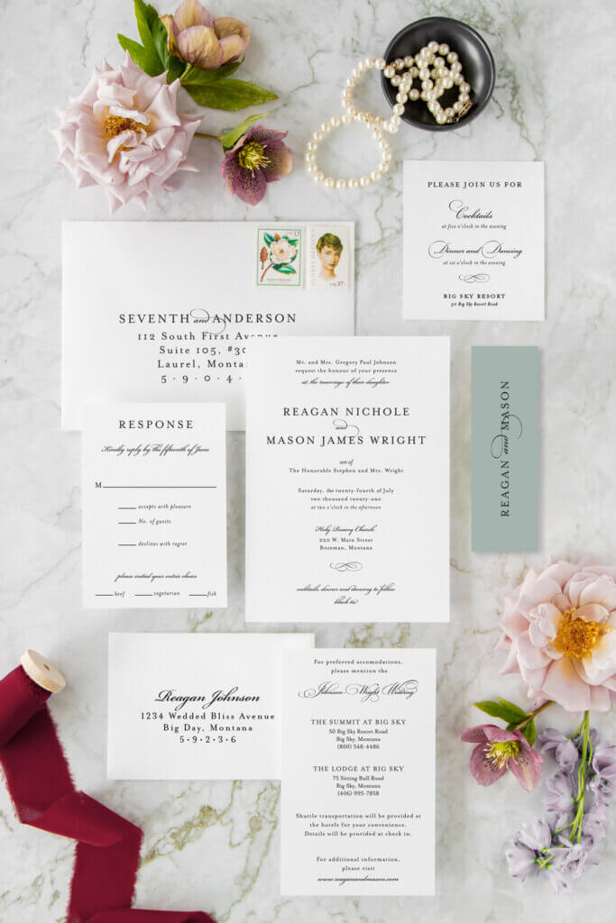 elegant classic eucalyptus wedding invitations seventhandanderson
