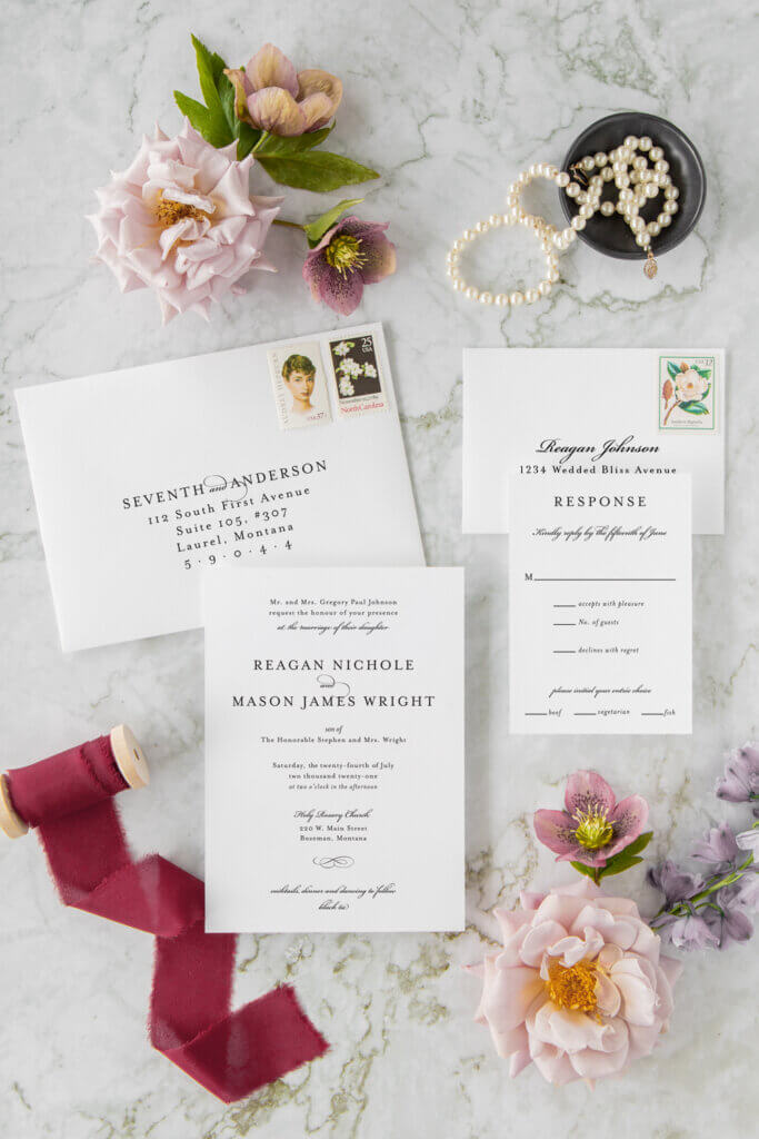 elegant classic montana wedding invitations seventhandanderson