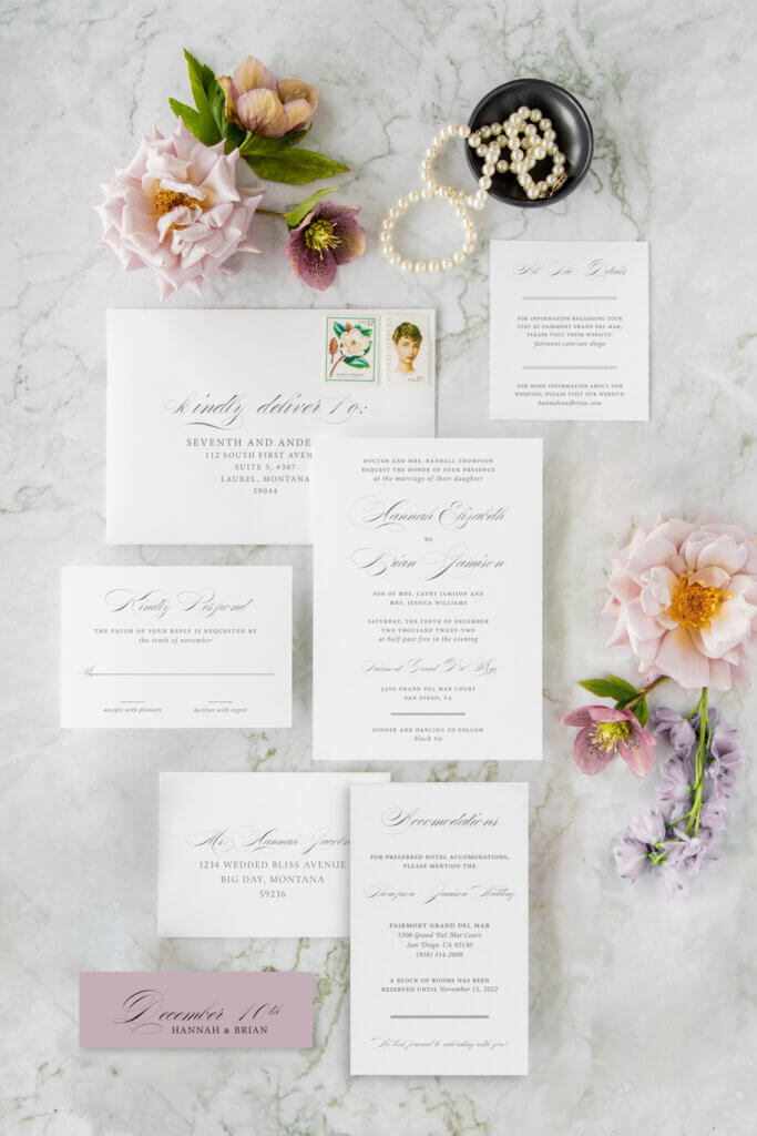 elegant dusty blue classic wedding invitations seventhandanderson
