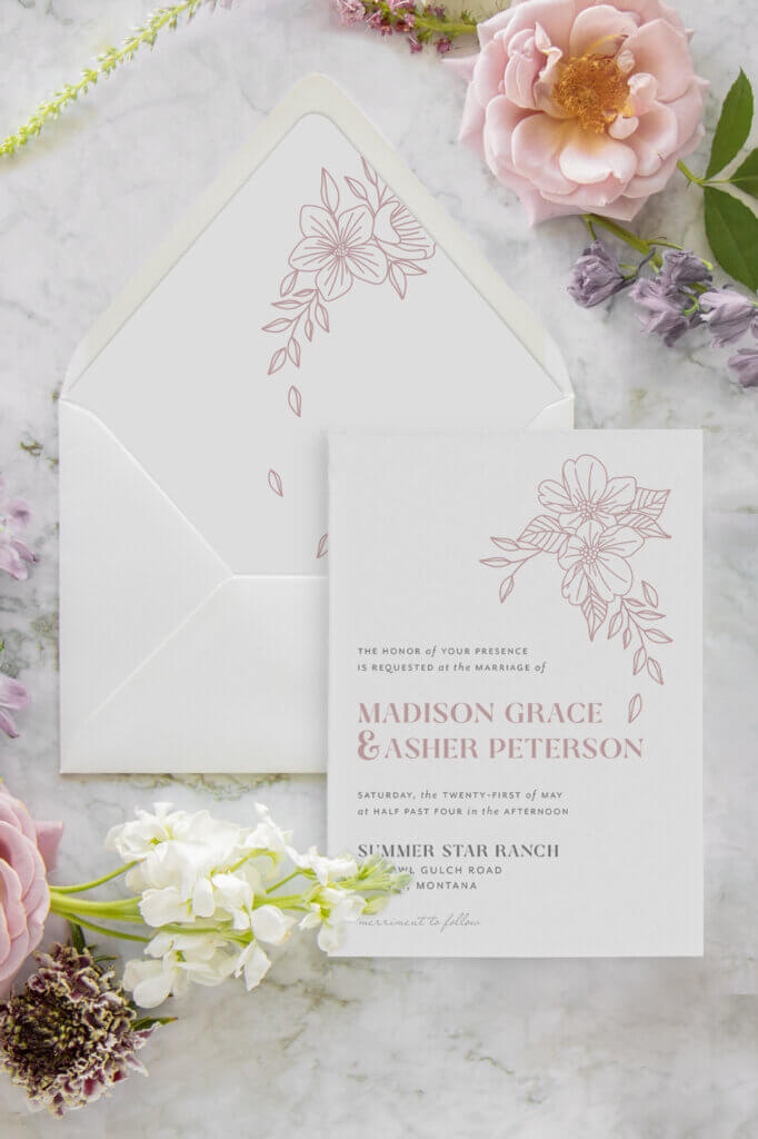 modern floral dusty pink rustic wedding invitations seventhandanderson