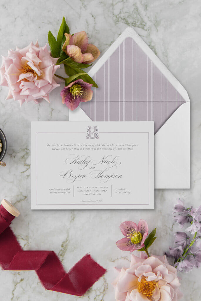 monogram vintage classic formal wedding invitations seventhandanderson
