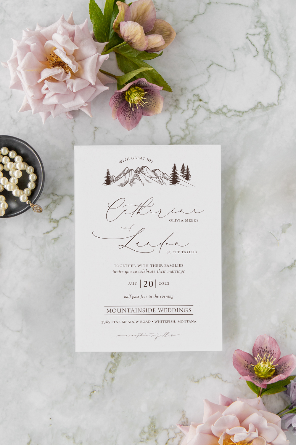 mountain wedding invitation