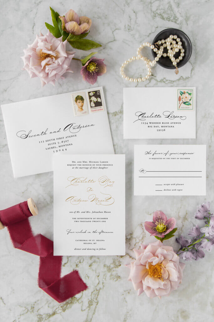 romantic classic black gold wedding invitations seventhandanderson