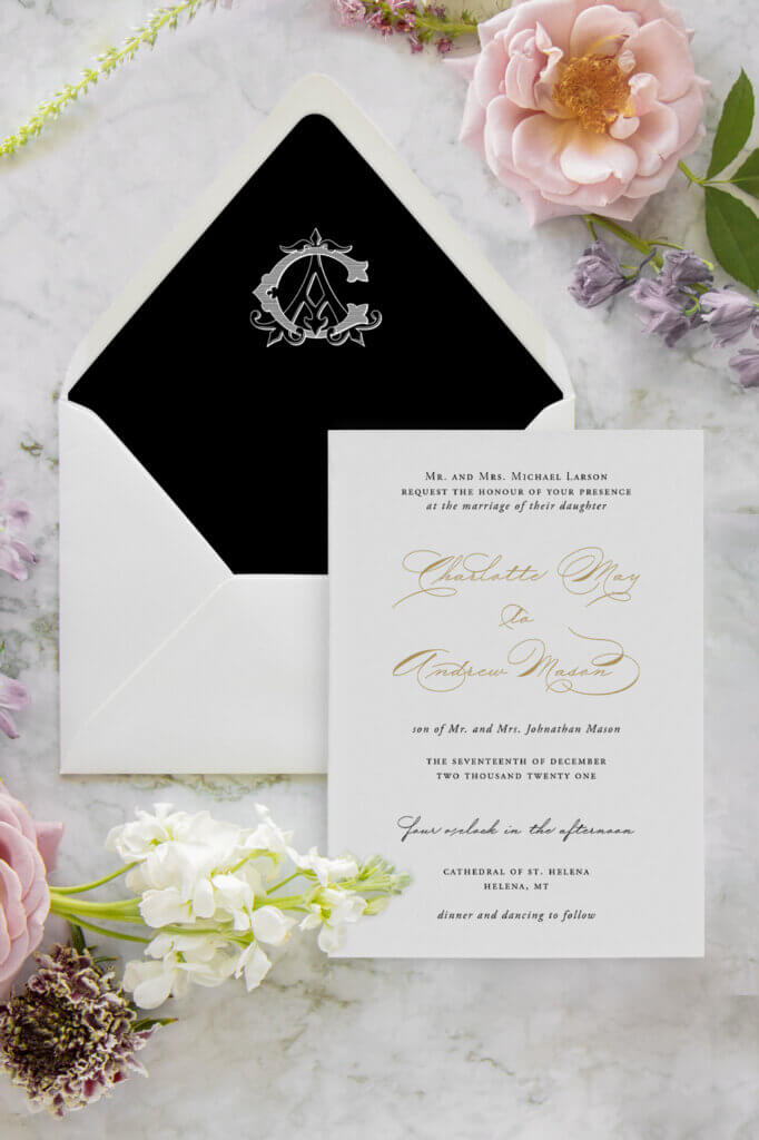 romantic vintage monogram classic wedding invitations seventhandanderson