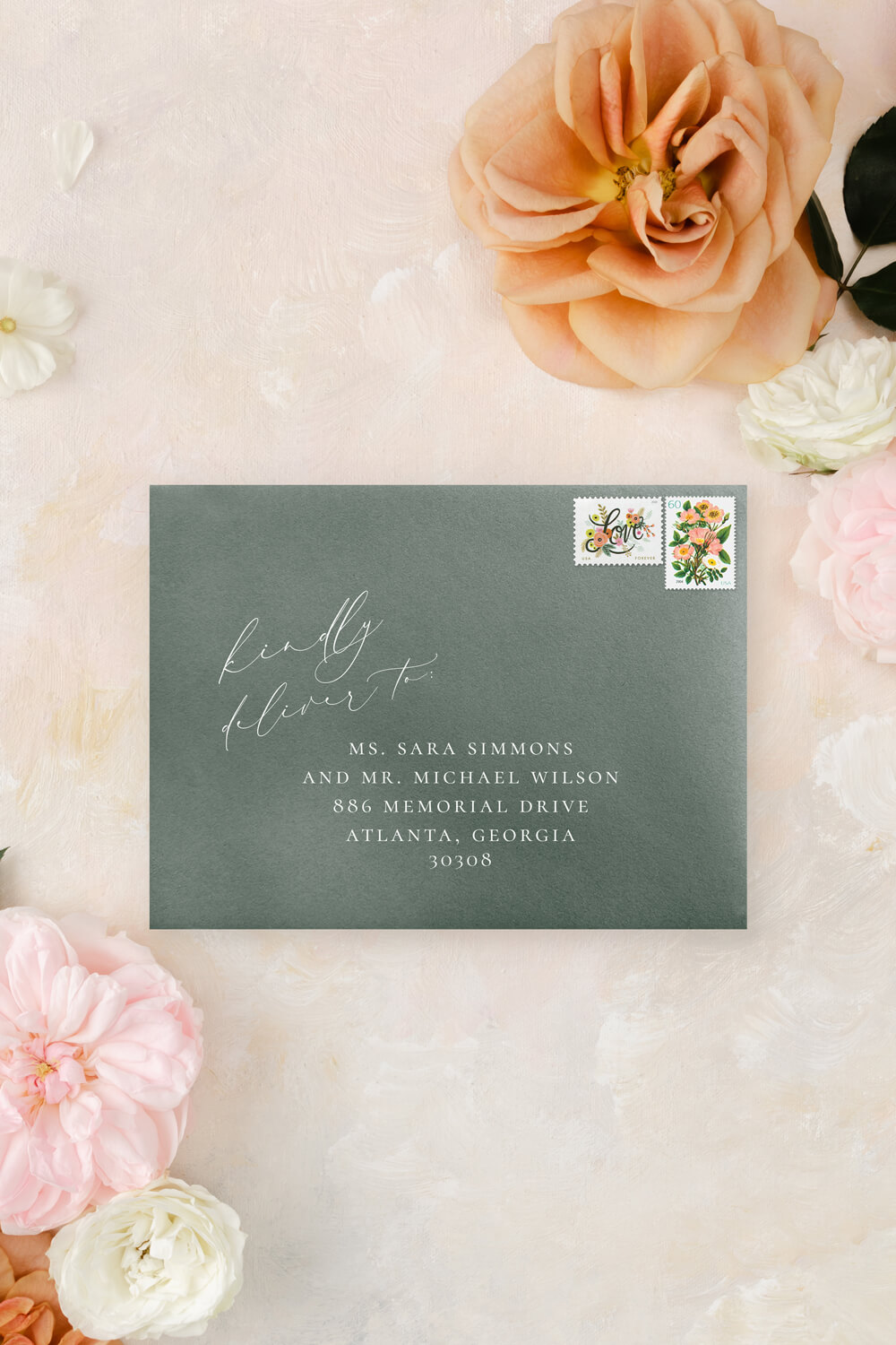 How to Address Wedding Invitations: Essential Tips for Every Guest List Scenario 6 Wedding envelope addressing example for a married couple with different last names.