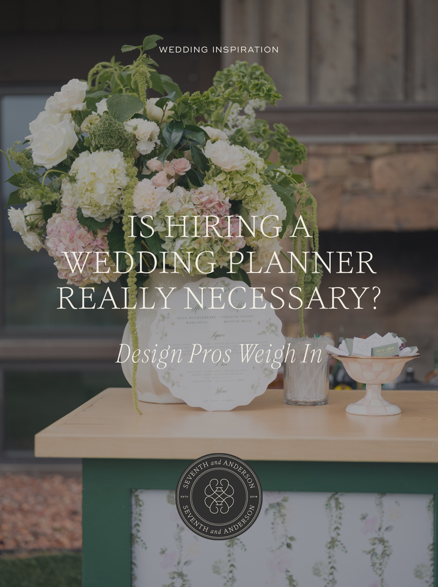 Featured image for the blog “Is Hiring a Wedding Planner Really Necessary?” showing a refined wedding inspiration setup with lush florals and custom wedding stationery.